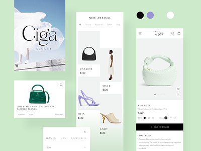 Ciga: E-commerce Mobile App - Brand Identity app design brand identity branding concept ecommerce mobile app mobile design ui uiux ux
