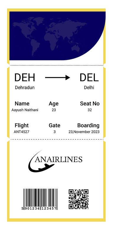 DailyUIchallenge Day24/100 Created a boarding pass ui