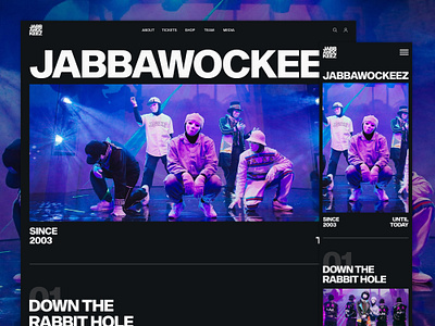 Jabbawockeez. Concept. Website design figma landing page typography ui ux uxui design web design website