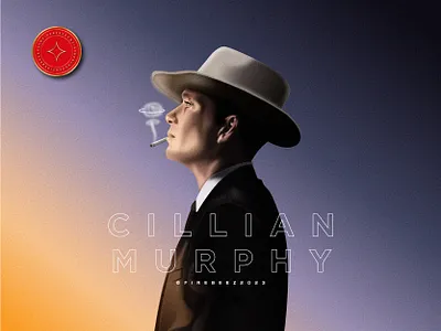 Oppenheimer - Cillian Murphy fan made Illustration art blackonewhitegk cillianmurphy fanmadeart firebeez gradient illustration illustrator oppenheimer poster