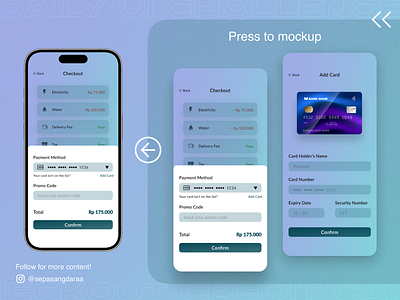 Daily UI - Checkout Credit Card checkout credit card dailyui mobile app ui