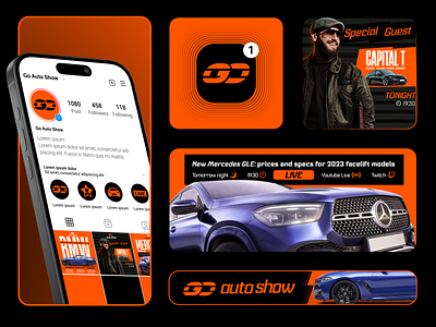 GO Auto Show - Branding branding car cars design digital fast graphic design ill illustration logo mobile phone poster road tv tvshow typography ui ux vector