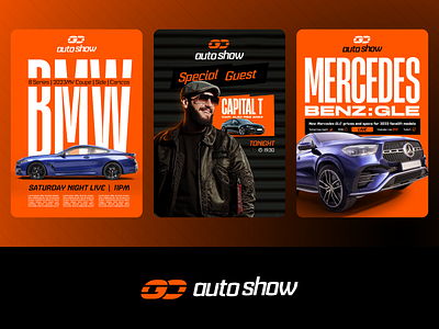 GO Auto Show - Posters auto automobile branding car cars design fast go graphic design ill illustration logo mobile poster posters road typography ui ux vector