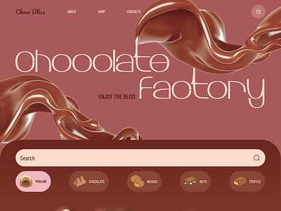 Chocolate factory web site concept candy chocolate design land landing tranding ui vector web