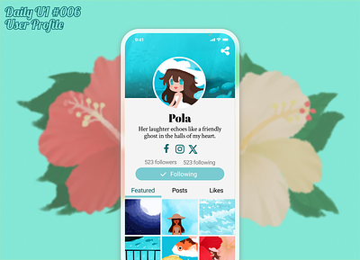 Daily UI #006 User Profile app daily 100 challenge daily ui dailyui design illustration mobile design profile ui user profile