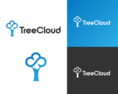 TreeCloud logo branding cloudlogo graphic design logo logodesign minimallogo motion graphics treelogo