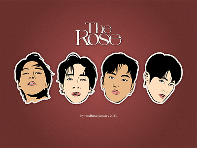 The Rose Vector Art ai art digitalart dojoon dylan fanart hajoon illustration illustrator jaehyeong jeff kband korean band kpop leo sammy the rose vector woosung