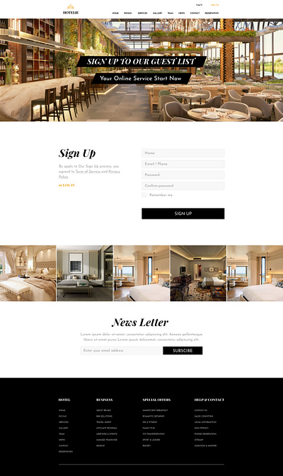 HOTELIE - Luxury Website Sign Up design designer hotel luxury signup ui uidesign webdesign webdesigner website