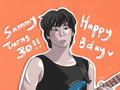 Sammy Turns 30!! art digitalart fanart illustration kband kim woosung korean band kpop procreate sammy the rose woosung