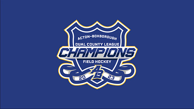 Acton-Boxborough High School Field Hockey Champions Logo acton acton boxborough boxboro boxborough championship champs dcl dual county league field hockey graphic design high school sports logo miaa