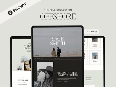 Offshore Showit Template Collection photography website showit showit blog template showit blog theme showit sales page showit shop template showit template showit website showit website template showit website theme website website design website for photographers website template website theme