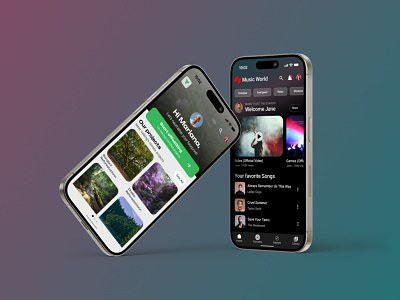 Vaiking and Music app home page app app design app home page app landign page company design forest app home page forest comapany forest landing page graphic design home page home page ui home visual design mobile app mobile home page music music home page ui ux youtube music