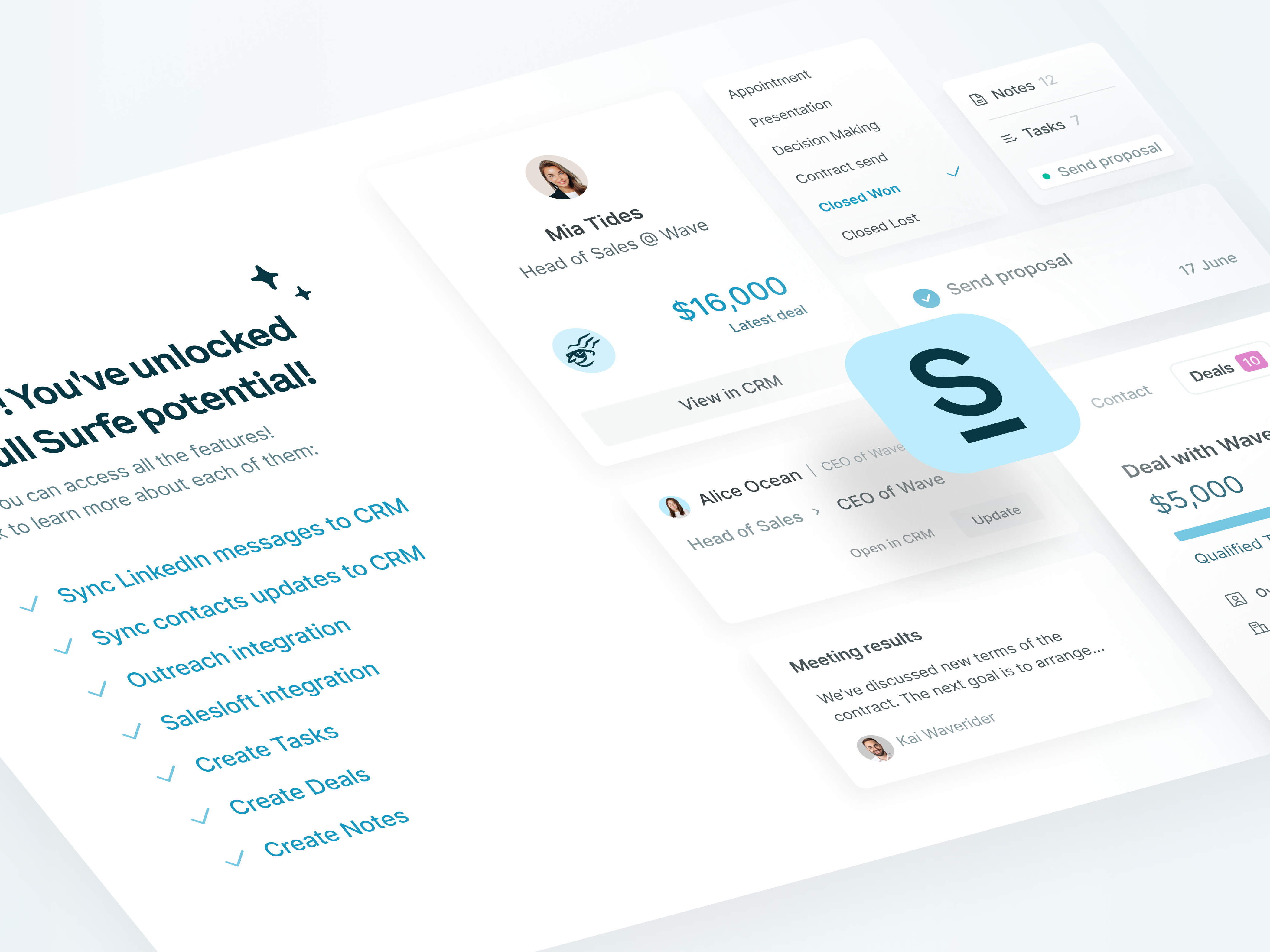 Modal | Surfe app design b2b component crm design design system light mode modal notification popup product design saas ui ui design uidesign web app