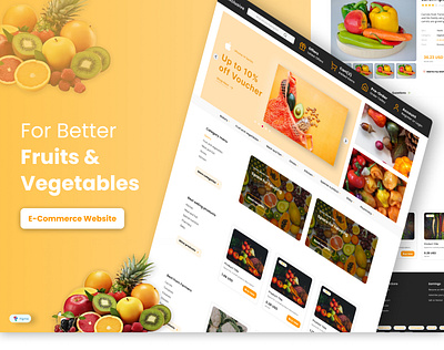 E-Commerce Website design for Fruits & Vegetables branding e commerce landing page product design ui ui ux uiux ux website design
