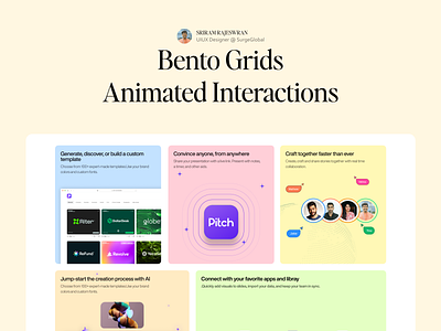 Bento Grids - Animated Interaction animation design figma ineractive motion graphics ui uiux web