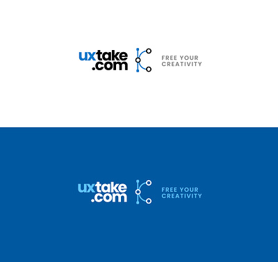 UX Take Logo black blue branding logo logo design logo type mark vector vector shape vectorize