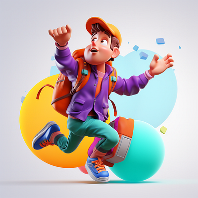 Traveling boy 3d character free illustration travel