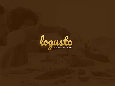Logusto Brand - Life Has a Flavor brand brandng brown cream design gold gradient lifestyle logo logo mark logo type peanut butter