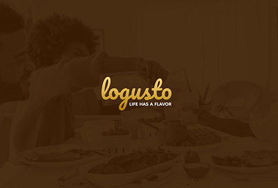 Logusto Brand - Life Has a Flavor brand brandng brown cream design gold gradient lifestyle logo logo mark logo type peanut butter