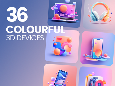 Colorful 3D Device Icons 3d colorful device free icons