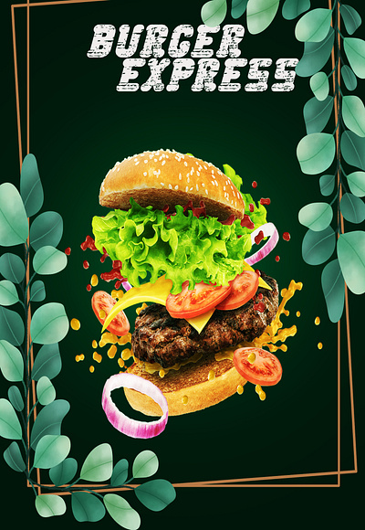 BURGER EXPRESS branding burger company design food good graphic design illustration logo menu new post restaurant social media typography vector