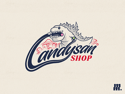 Candysan Shop logo branding candy godzilla graphic design identity illustration illustrator japan logo vector