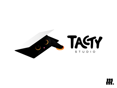 Tacty Studio logo branding cat coin design graphic design identity illustration illustrator logo studio vector