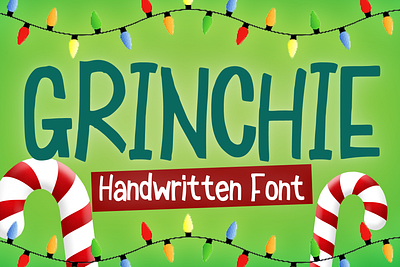 Grinchie Font cartoon christmas comic display font font font design graphic graphic design hand drawn font hand drawn type hand lettering headline lettering logotype text type design typeface typeface design typography xmas