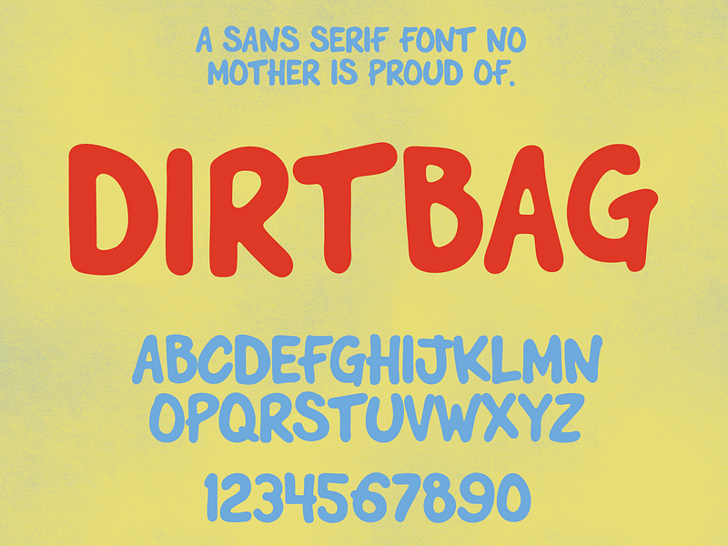 DIRTBAG - Sans Serif Font bat font hand drawn hand lettering lettering punk sans serif type typeface typography