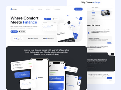 VoStrips - Finance Website clean design design ideas finance finance app finance website graphic design ideas minimalist website mobile app money money website ui user experience user interface ux web design website website design website ideas website inspirations