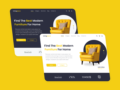 Daily UI Challenge - 03 Landing page 003 creative daily dailyui dailyuichallenge ecommerce figma furniture graphic hero interface landing page minimal mobile section store ui uidesign ux web