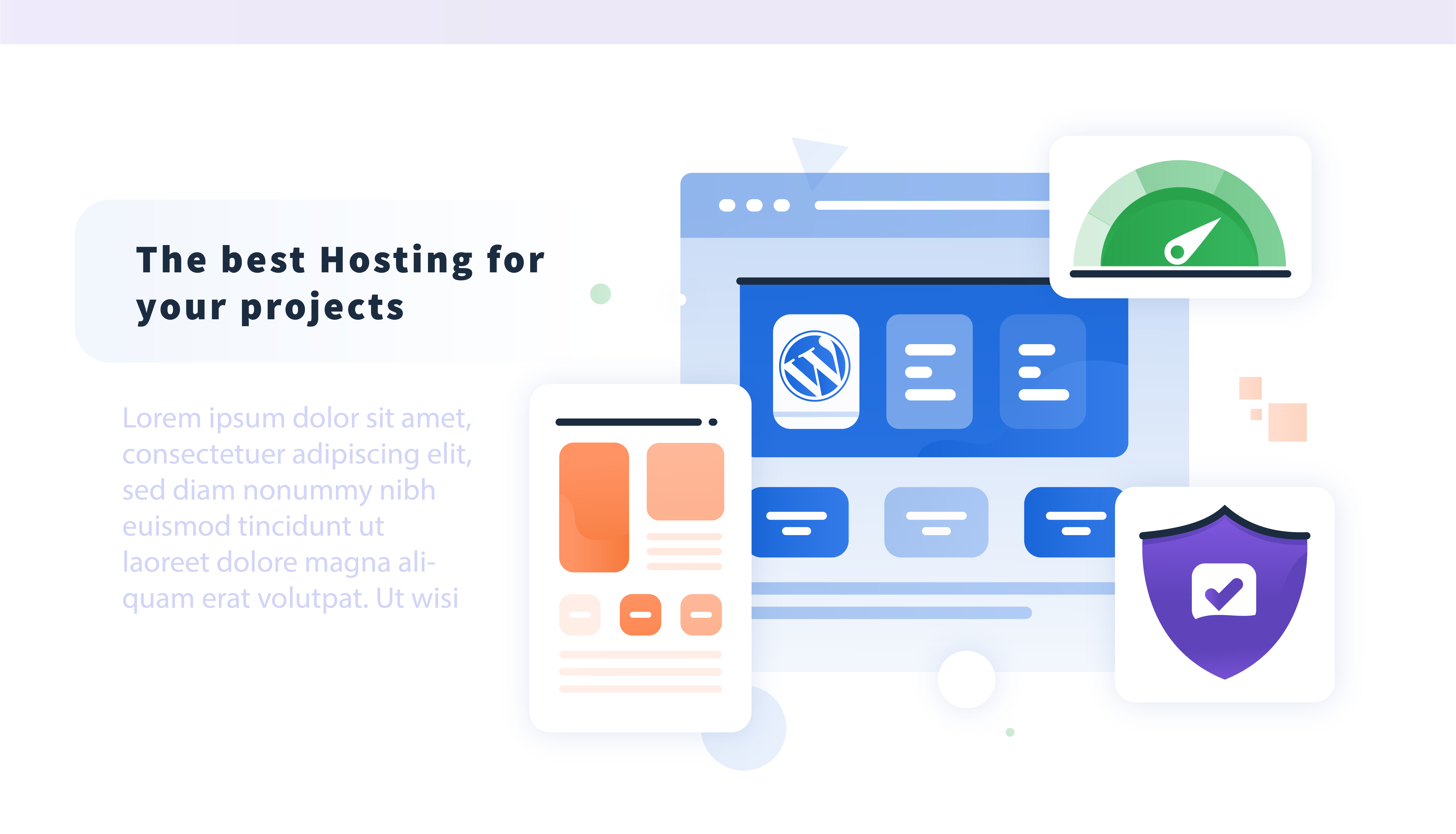 WORDPRESS Web Design Icon & Landing Page Illustration. branding colorful design design flat design hosting design icon design illustration illustrations illustrative graphics landing page design ui unique graphics web design wordpress web design