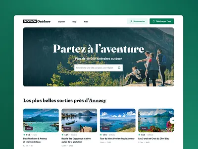 Decathlon Outdoor landing page design system desktop prototype ui ux visual design