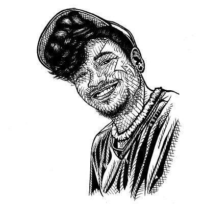 Selfie x 3 crosshatching design graphic design illustration ink ink drawing portrait