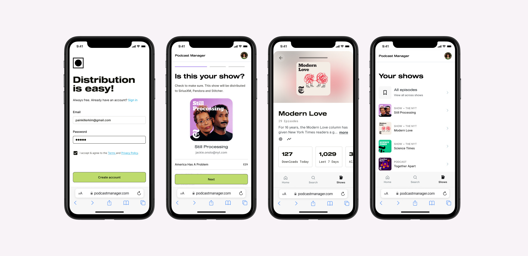 Simplecast's podcast manager design systems onboarding podcast tabs tools ui ux