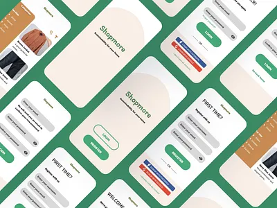 Shopmore app branding clothes clothing design ecofriendly ecommerce fashion figma logo minimalist mobile prototype shopping store sustainable ui user experience user interface ux
