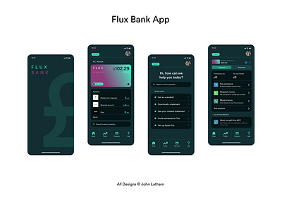 Flux Digital Bank - Concept App app design banking banking app digital design finance finance app mobile mobile app mobile banking money monzo
