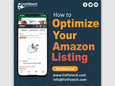 How to Optimize your Amazon Listing | Listifytech amazon amazon ebc amazon listing images amazon product description design ebc enhance brand content illustration listing images ui