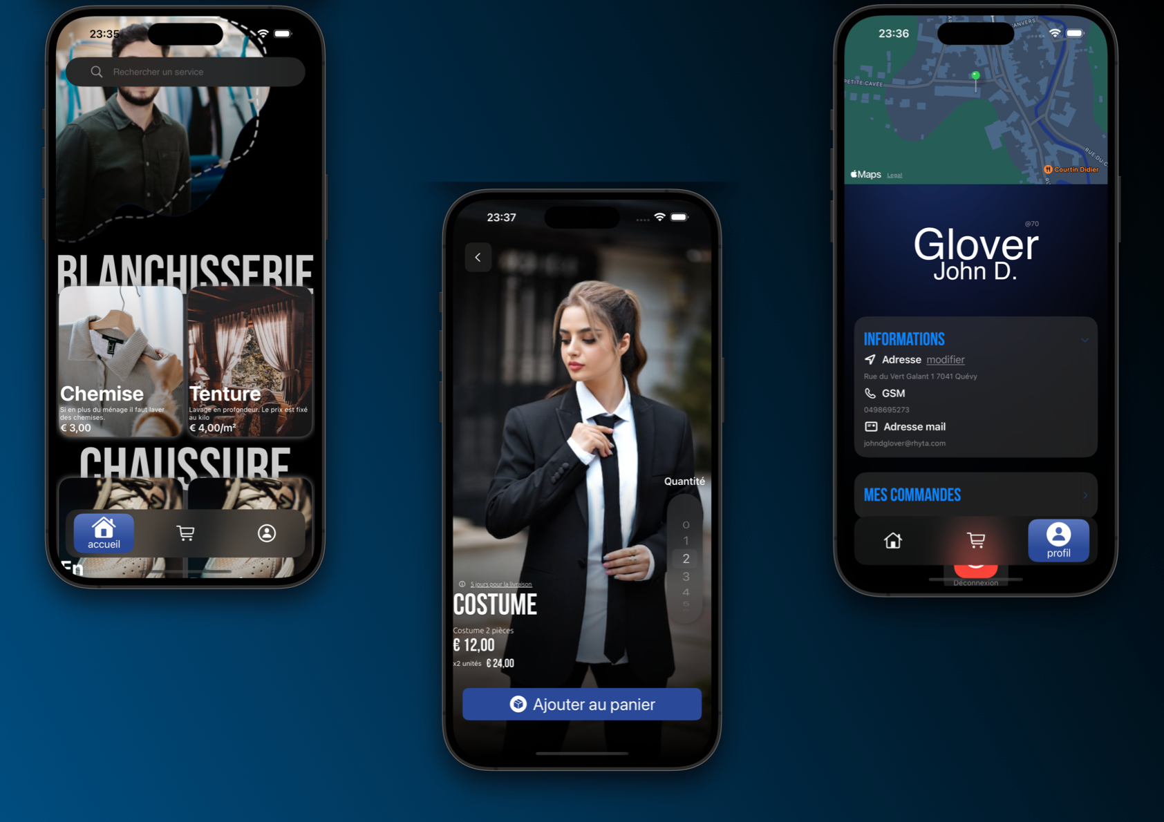 Laundry App Style account app application article graphic design ios iphone laundry mobile ui