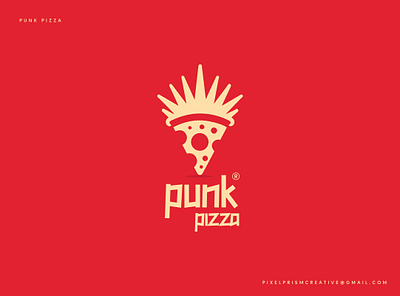 PUNK PIZZA Logo Design flat logo logo concept logo design logo designer minimal logo minimalist logo pizza logo pizza punk logo unique logo