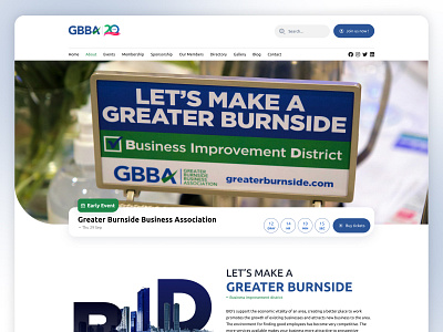 Greater Burnside: Fostering Business Growth graphic design ui ui design web design website wordpress