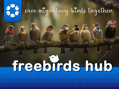 Branding NGO freebirds hub - Logo Design 2024 ai animal animalrights bird branding design free freelancer graphic design hub logo logotype migratory migratorybirds minimalism nature protect trend vegan