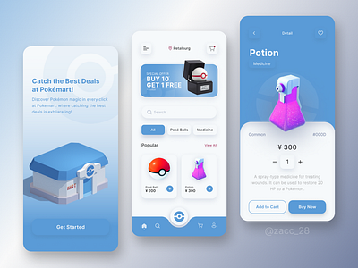 Pokemart Mobile Shopping App 3d animation app branding design graphic design illustration logo minimalist mobile modern motion graphics pokemart pokemon shopping simple typography ui ux vector