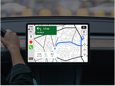 Apple CarPlay graphic design map ui ux