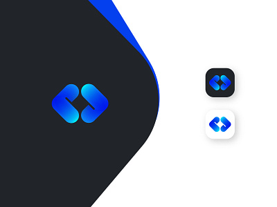 S - Share app Icon abstract blue bold branding connectivity digital dynamic fluid gradient interactive minimalist modern network s share simple sleek social symmetrical technology