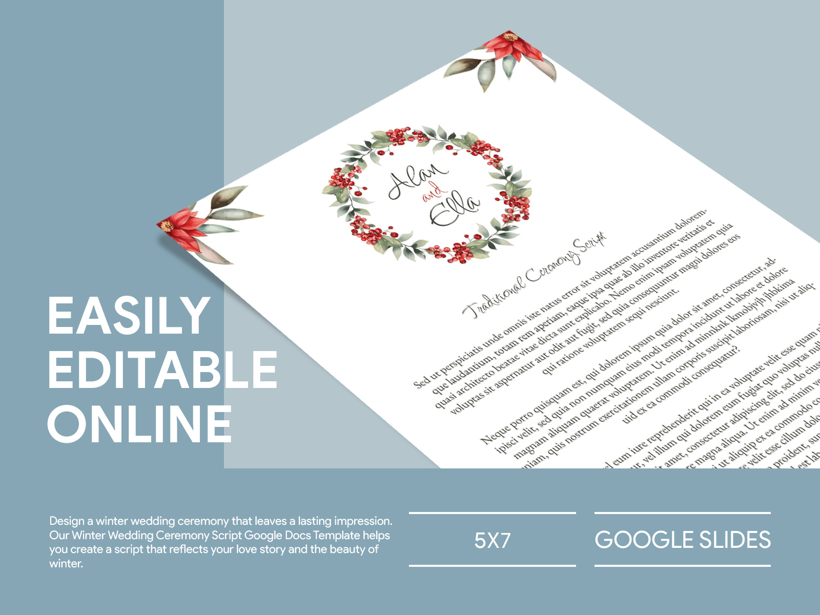 Winter Wedding Ceremony Script Free Google Docs Template by Gdoc on ...
