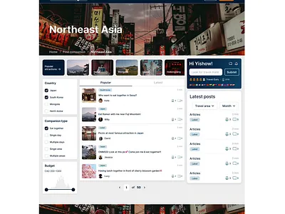 Travel forum website design animation app app design dashboard design forum design travel app travel website ui ui element ux website website design