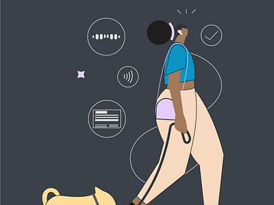 On the go 2d art black brand branding character design digital illustration flat character girl graphic design illustration illustrator lady online payments strolling ui uiux walking woman