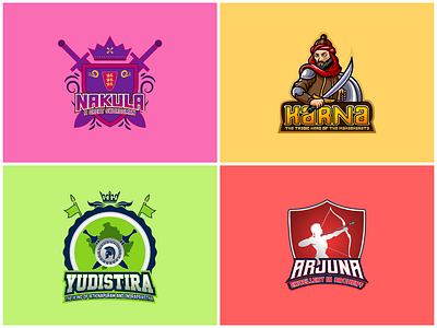 'Epic Legends' sports logo series arjuna branding chennai design graphic design illustration india jaffna karna logo minimal nakula series sports srilanka ui ux vector