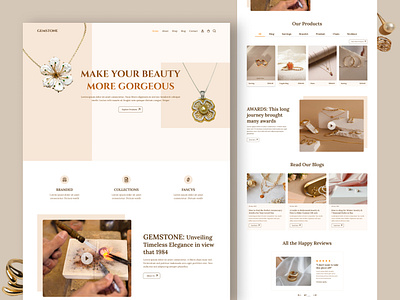 E-commerce Jewelry Store Website clothing brand e commerce ecommerce ecommerce website fashion store figma template full website jewelry shop jewelry store minimal website online shop ornaments store shopify store ui womens fashion store woocommerce